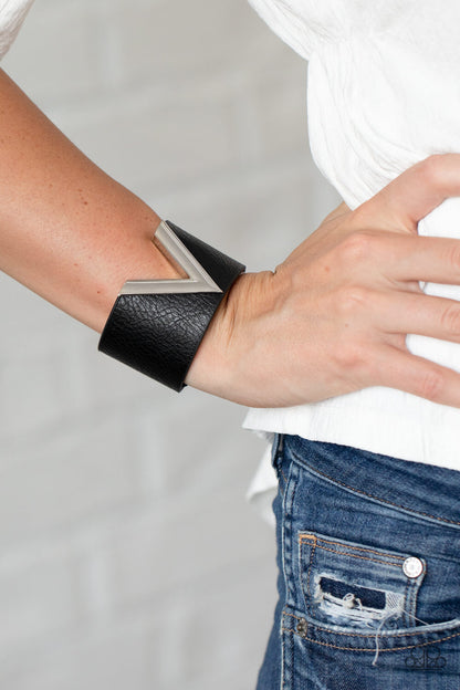 Leather Urban - Silver, White, Black, Red Paparazzi-Jewelry, Bracelets.