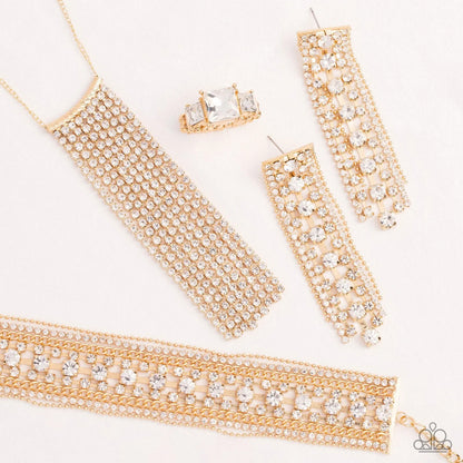 Paparazzi -Jewelry, Magnificent Musings Gold Fashion-Fix-Set.