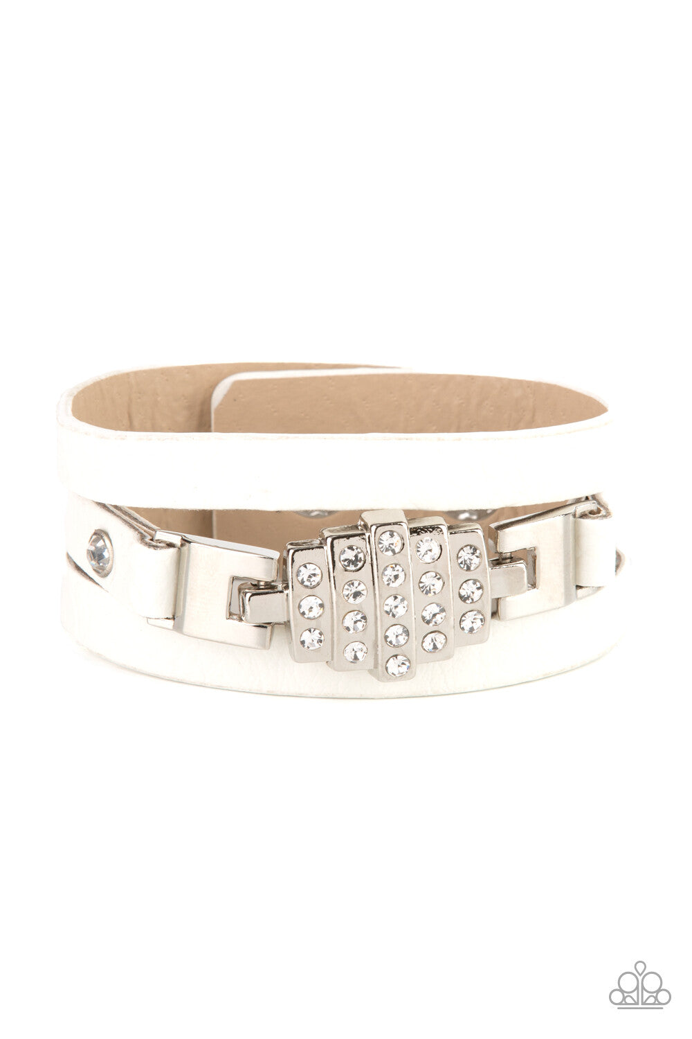 Leather Urban, White, Blue, Red Paparazzi-Jewelry, Bracelets.