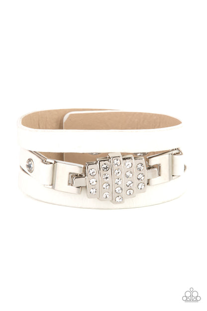 Leather Urban, White, Blue, Red Paparazzi-Jewelry, Bracelets.