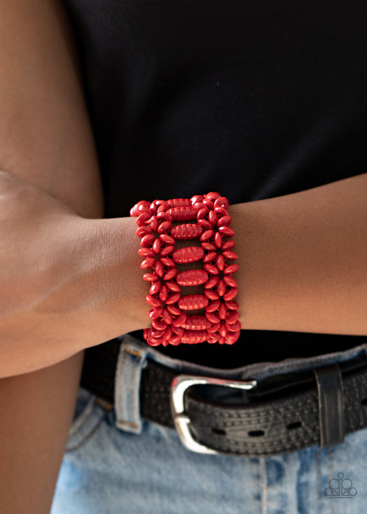Fiji Flavor, Purple, Red Wood-Paparazzi-Jewelry Bracelets.