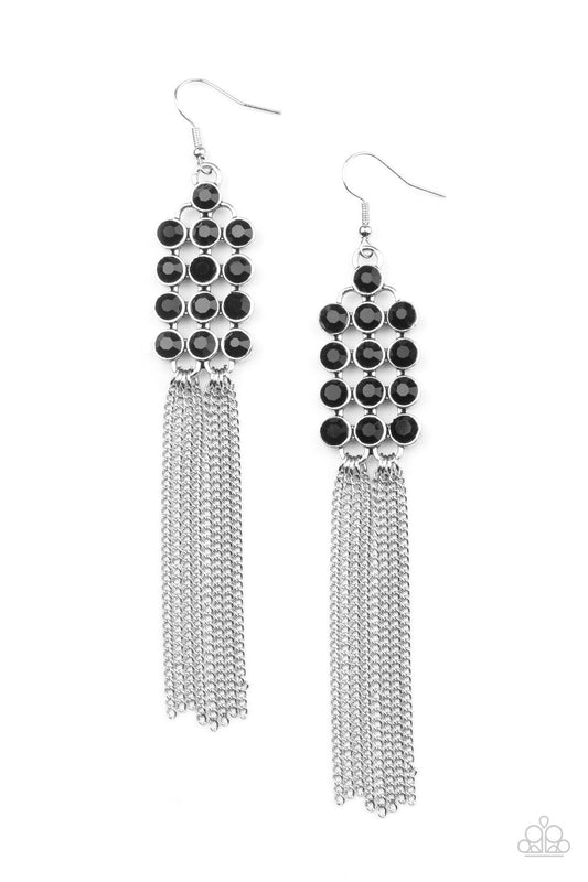 Paparazzi-Jewelry, Tasteful Tassel - Black - Earrings