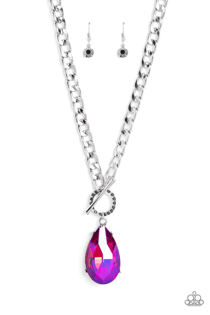Edgy Exaggeration Pink  Paparazzi-Jewelry-Necklaces.