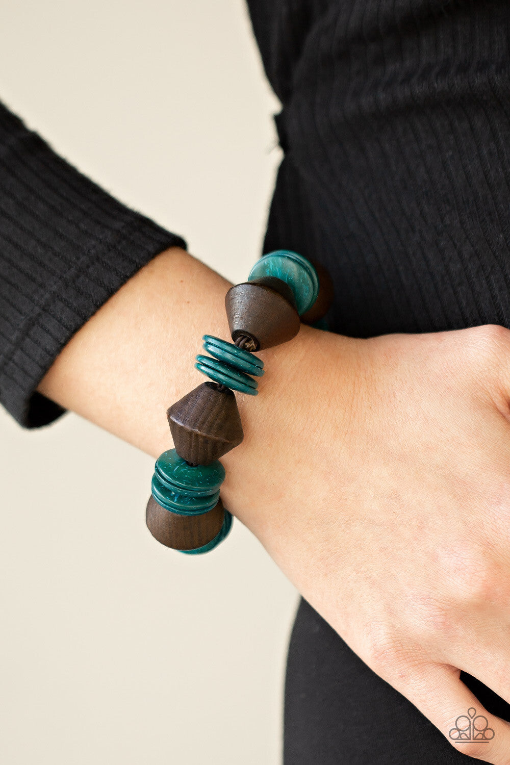 Bermuda Boardwalk Multi, Blue, Purple Wood-Paparazzi-Jewelry Bracelets.