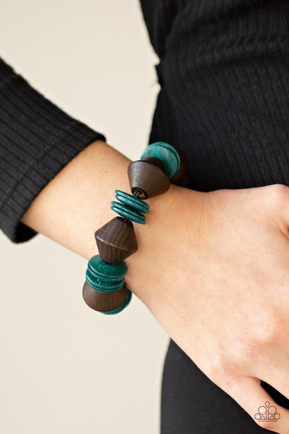 Bermuda Boardwalk Multi, Blue, Purple Wood-Paparazzi-Jewelry Bracelets.