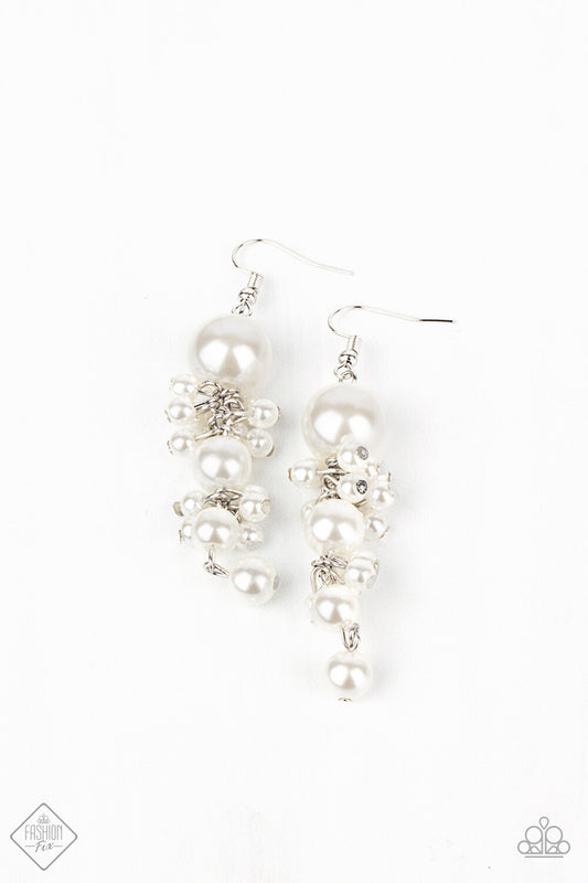 Paparazzi-Jewelry, Ageless Applique - Gold, White - Earrings