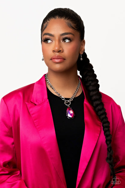 Edgy Exaggeration Pink  Paparazzi-Jewelry-Necklaces.