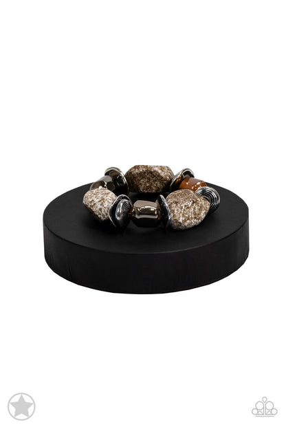 Paparazzi-Jewelry, Glaze of Glory - Peach - Orange, Blue, Black Bracelets