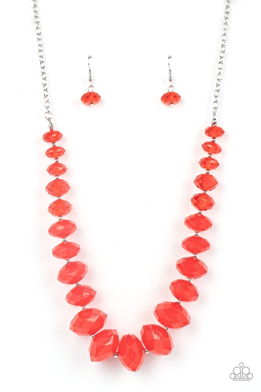 Happy-GLOW-Lucky, Red Paparazzi-Jewelry Necklace-Set.
