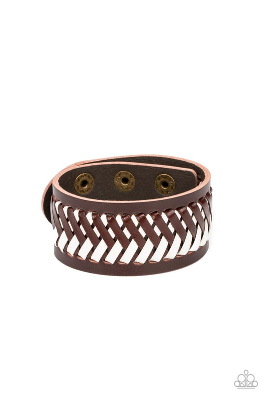 Punk Rocker Road, Brown-Leather Paparazzi-Jewelry, Bracelets