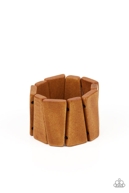 Paparazzi-Jewelry, Barbados Backdrop - Multi, Brown Wood-Bracelets