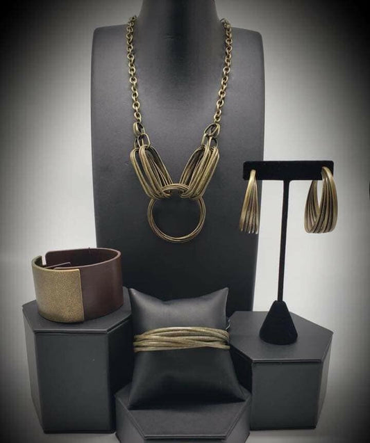 Paparazzi-Jewelry, Magnificent Musings Fashion-Fix, Brass Necklace Set Of 4pces