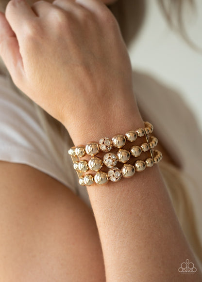 Icing On The Top Gold, Silver-Paparazzi-Jewelry Bracelets.