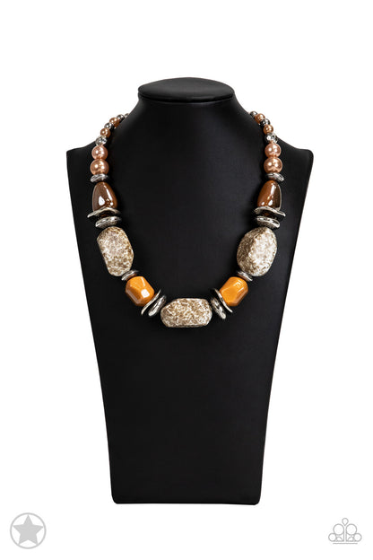 In Good Glazes Jewelry orange, Blue, Black Paparazzi-Jewelry Necklaces.