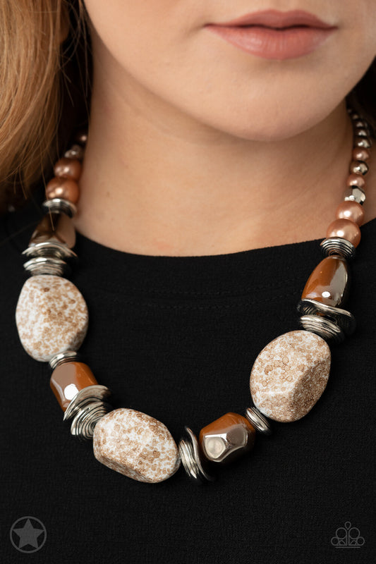 In Good Glazes Jewelry orange, Blue, Black Paparazzi-Jewelry Necklaces.