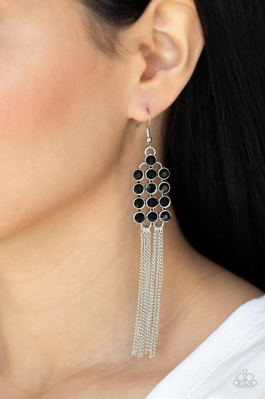 Paparazzi-Jewelry, Tasteful Tassel - Black - Earrings