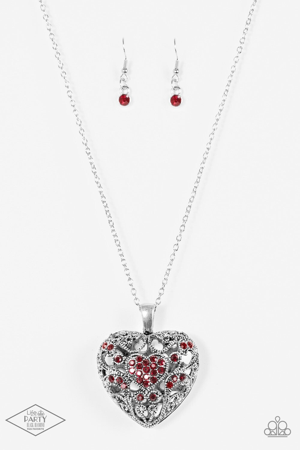 Heartless Heiress, Red-Paparazzi-Jewelry Necklaces