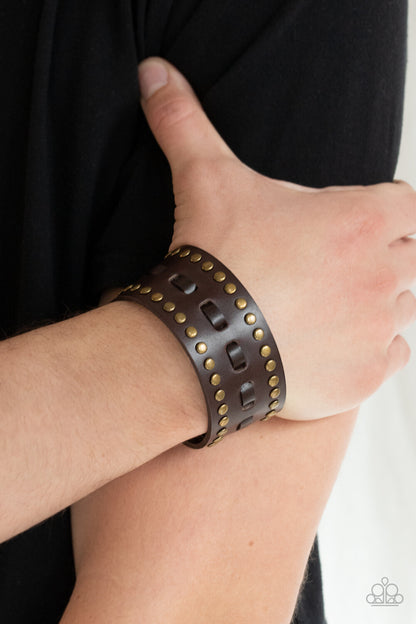 Leather- Urban, Brown, Black Paparazzi-Jewelry - Bracelets.