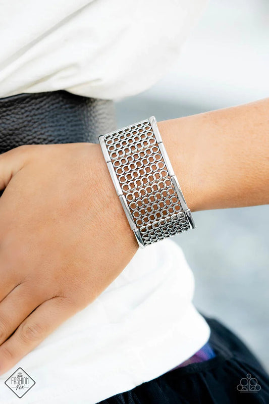 Paparazzi-Jewelry, Camelot Couture, Silver-Bracelet