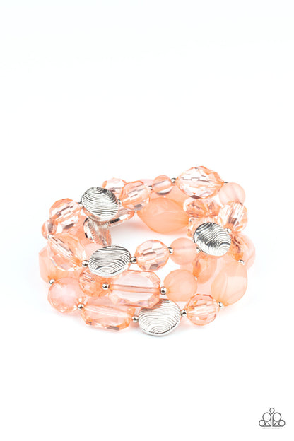 Paparazzi Accessories - Oceanside Bliss -Green, Pink, Orange Bracelets