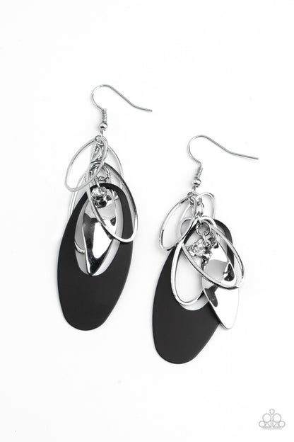 Paparazzi-Jewelry, Ambitious Allure - Black, Black-2 - Earrings