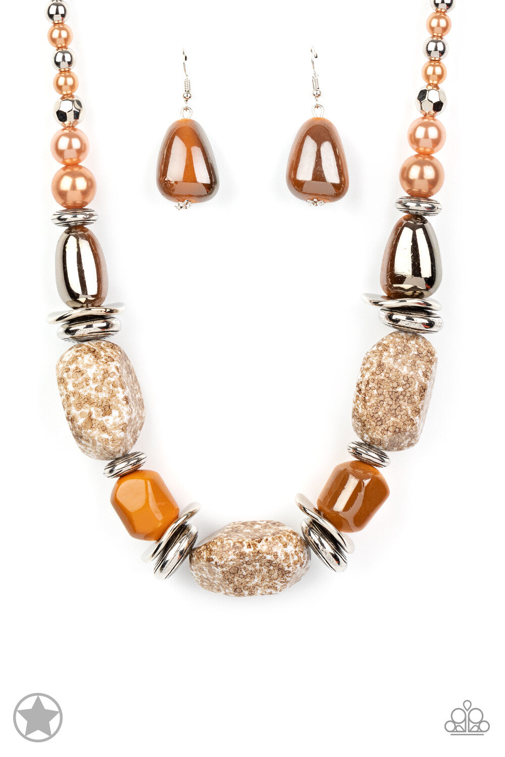 In Good Glazes Jewelry orange, Blue, Black Paparazzi-Jewelry Necklaces.