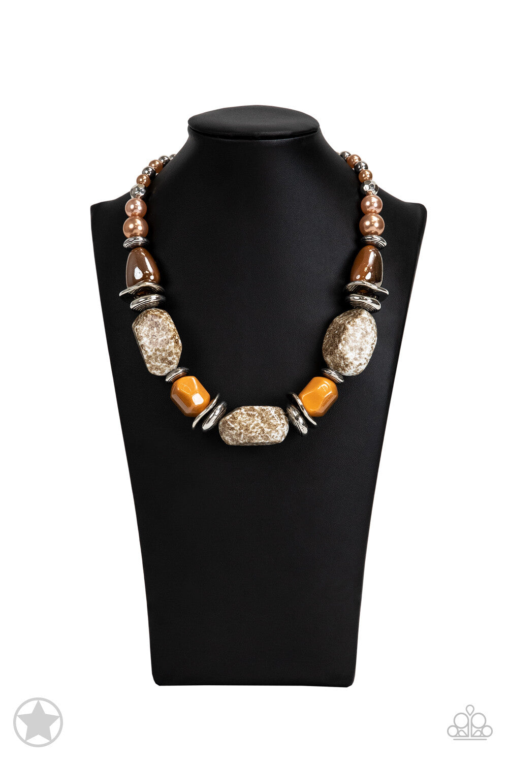 In Good Glazes Jewelry orange, Blue, Black Paparazzi-Jewelry Necklaces.