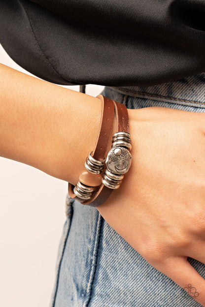 All Willy-Nilly, Brown Leather Paparazzi-Jewelry,  Bracelets