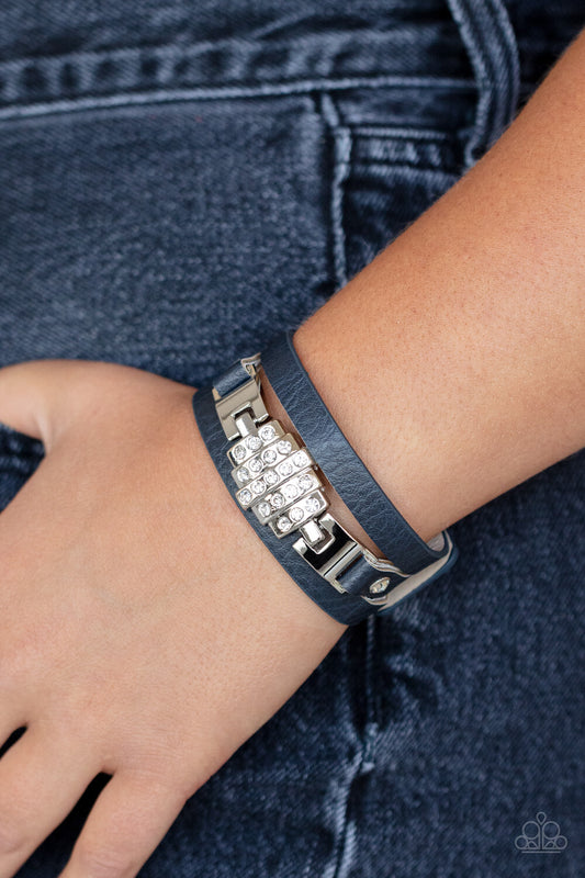 Leather Urban, White, Blue, Red Paparazzi-Jewelry, Bracelets.