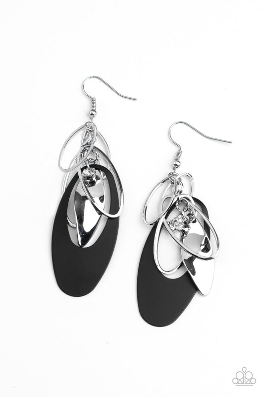 Paparazzi-Jewelry, Ambitious Allure - Black, Black-2 - Earrings