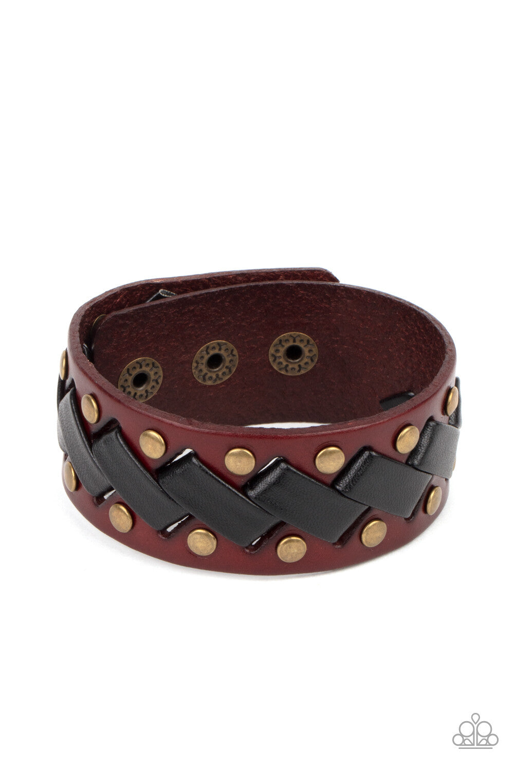 Leather-Urban, Brown, Black, Brass Paparazzi-Jewelry - Bracelets.