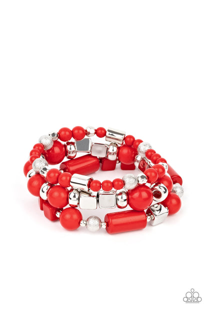 Paparazzi Accessories - Perfectly Prismatic - Pink, Purple, Red Bracelets