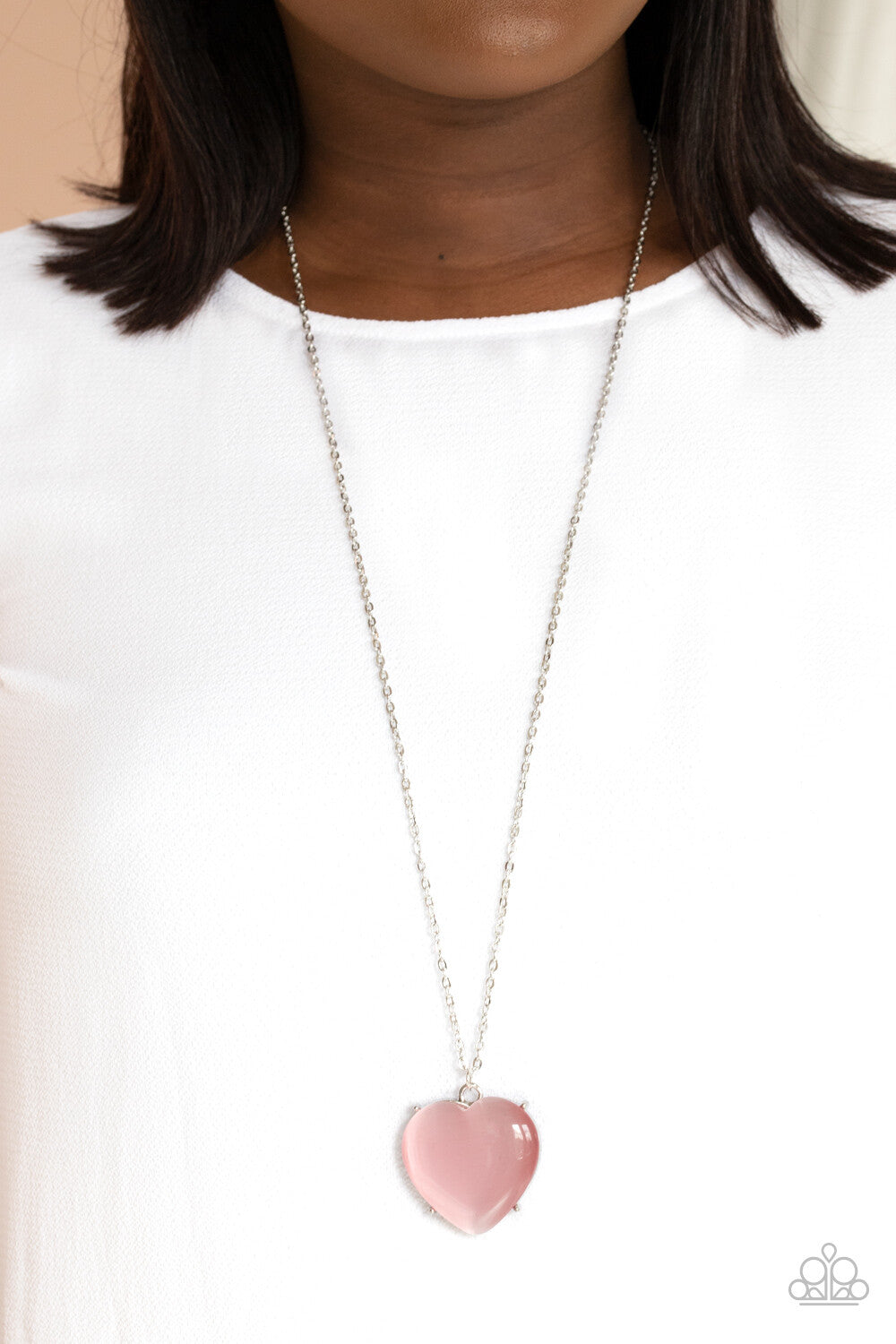 Warmhearted Glow Heart, Pink, Green Paparazzi-Jewelry Necklaces.