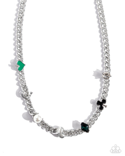 Vegas Vault - Green Jewelry Paparazzi-Necklace.