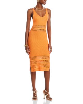 AQUA Crochet Women Midi Dress - Size: Fit Small, Medium.