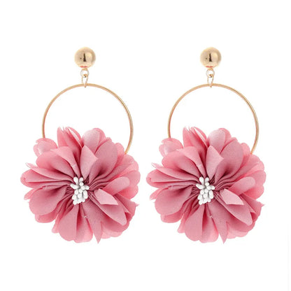 Multi-layer Chiffon Lace Flower Earring