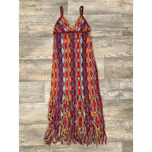 ZARA, Colorful Crochet Maxi Dress. Size: Fit Small, Medium.