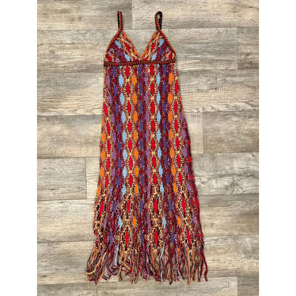 ZARA, Colorful Crochet Maxi Dress. Size: Fit Small, Medium.