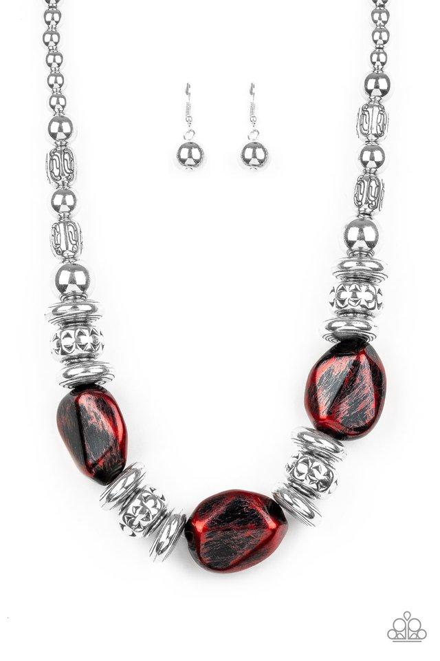 Colorfully Confident - red - Paparazzi necklace.