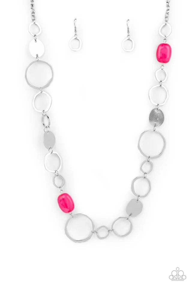 Colorful Combo Jewelry- Green, Pink, Orange - Necklaces.