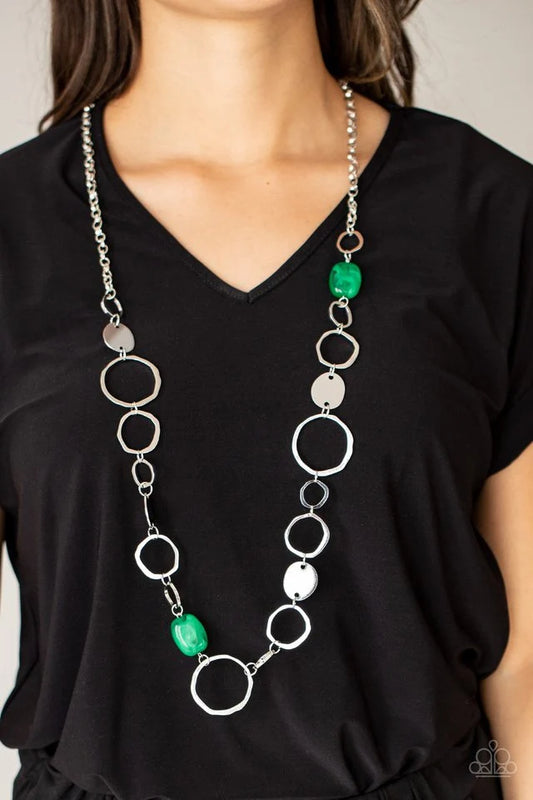 Colorful Combo Jewelry- Green, Pink, Orange - Necklaces.