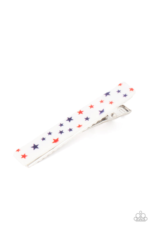 Prettiest Patriot  white, red, brown Hair-Clips.