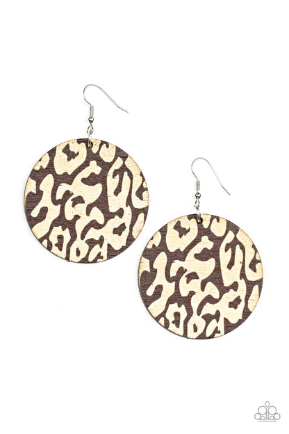 Catwalk Safari Jewelry - Brown Earring.