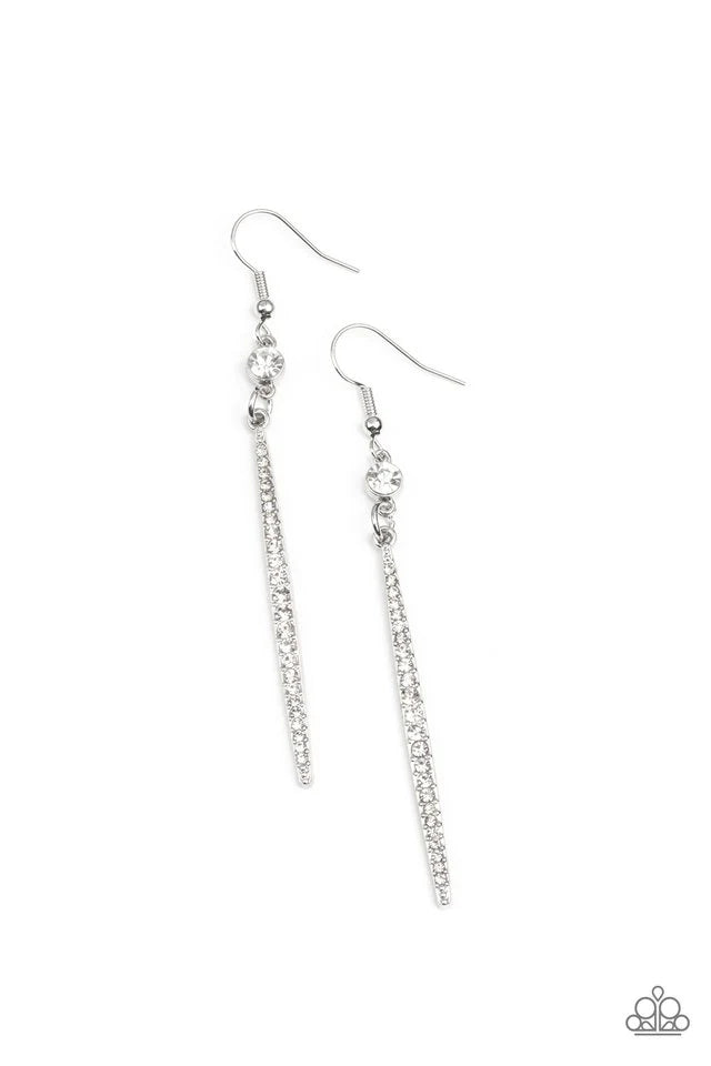 Skyscraping Shimmer Jewelry, Brown, White Earrings.