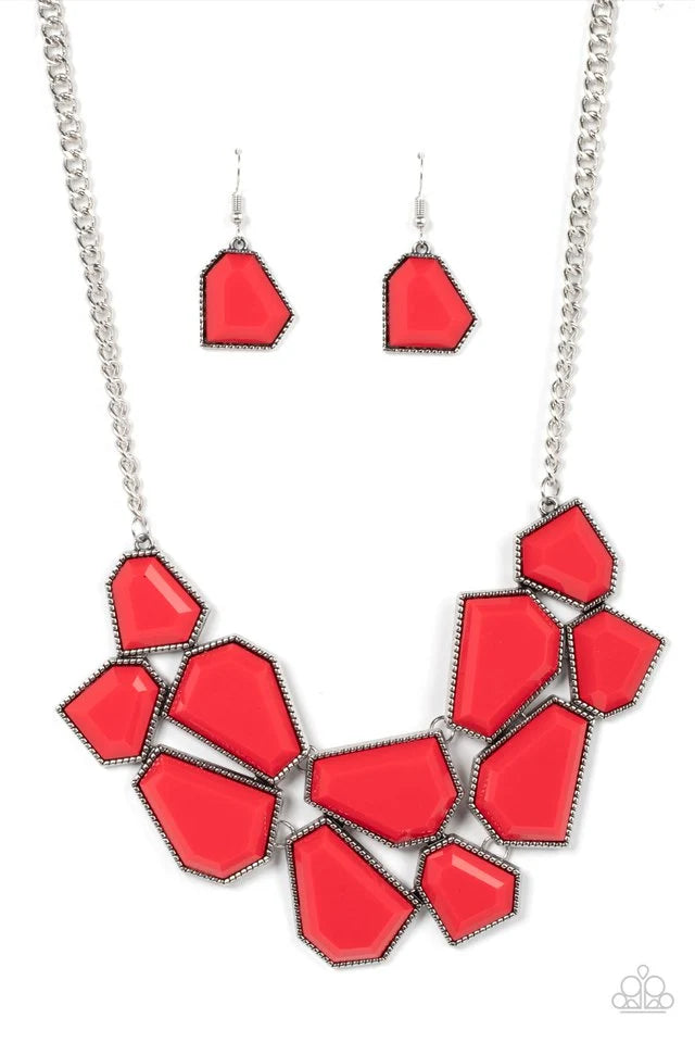 Double-DEFACED  Jewelry- Red  Necklace.