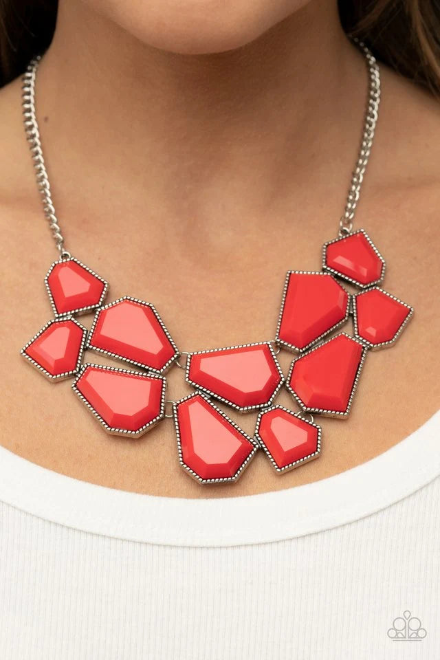 Double-DEFACED  Jewelry- Red  Necklace.