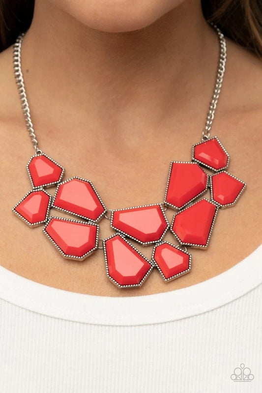 Double-DEFACED  Jewelry- Red  Necklace.