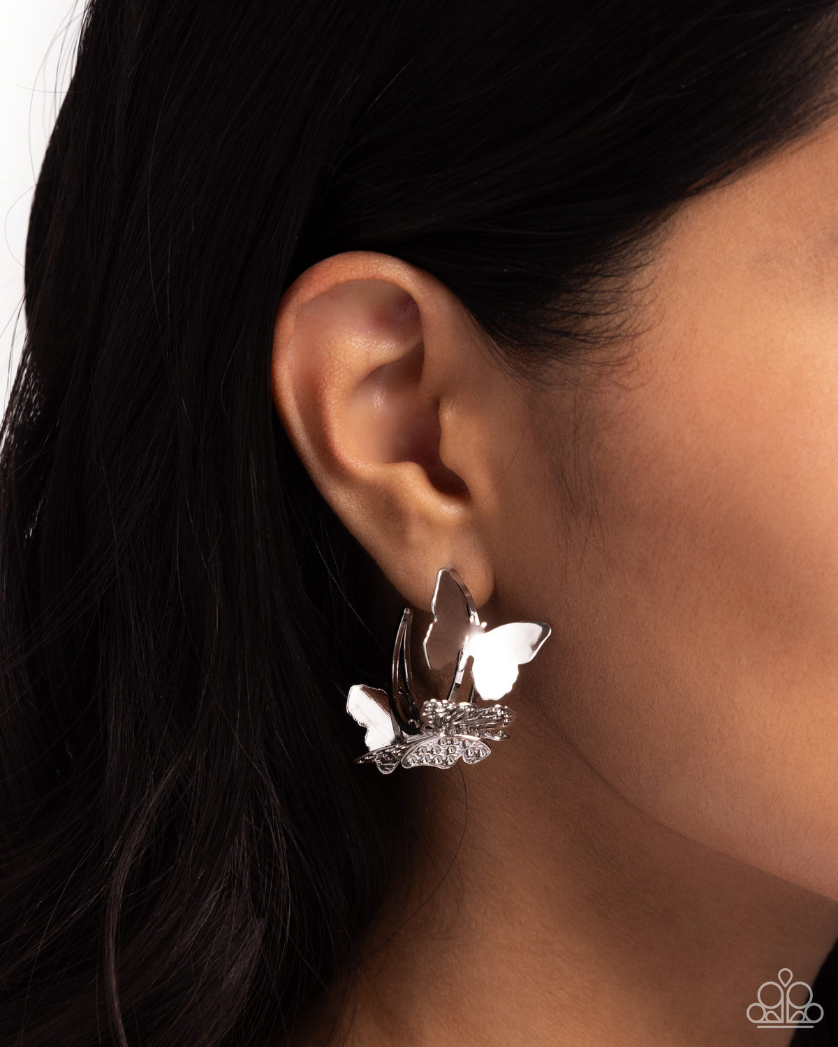 No WINGS Attached  Butterfly Jewelry, gold, Silver - earrings.
