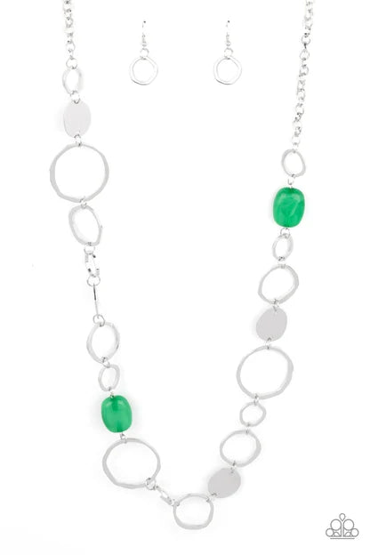 Colorful Combo Jewelry- Green, Pink, Orange - Necklaces.
