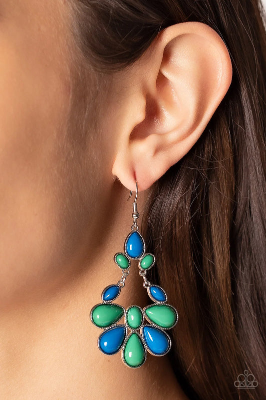 Colorfully Canopy - White Multi Earrings.
